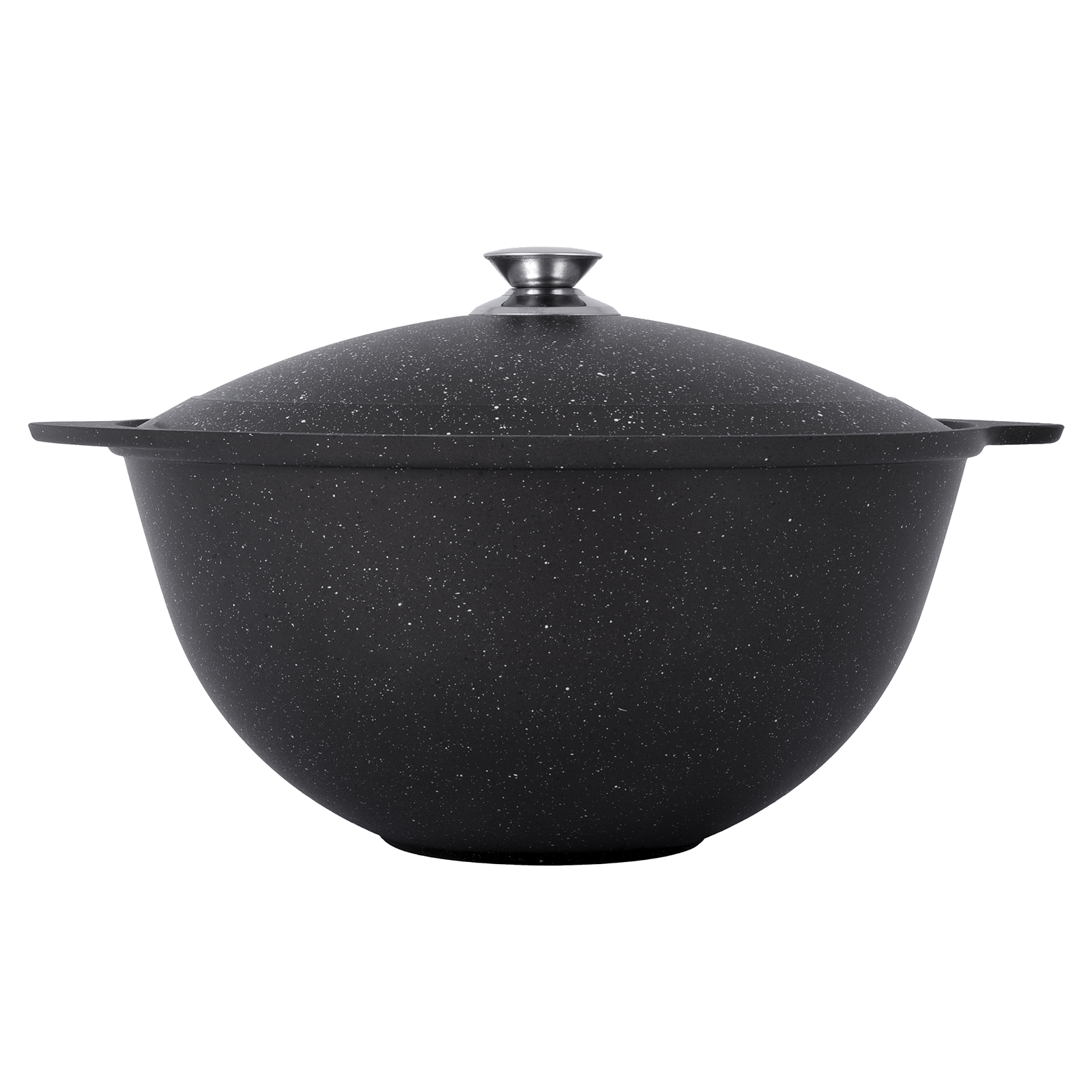 Казан для плова литой 7,0л алюминиевая крышка Темный мрамор ТМ KUKMARA