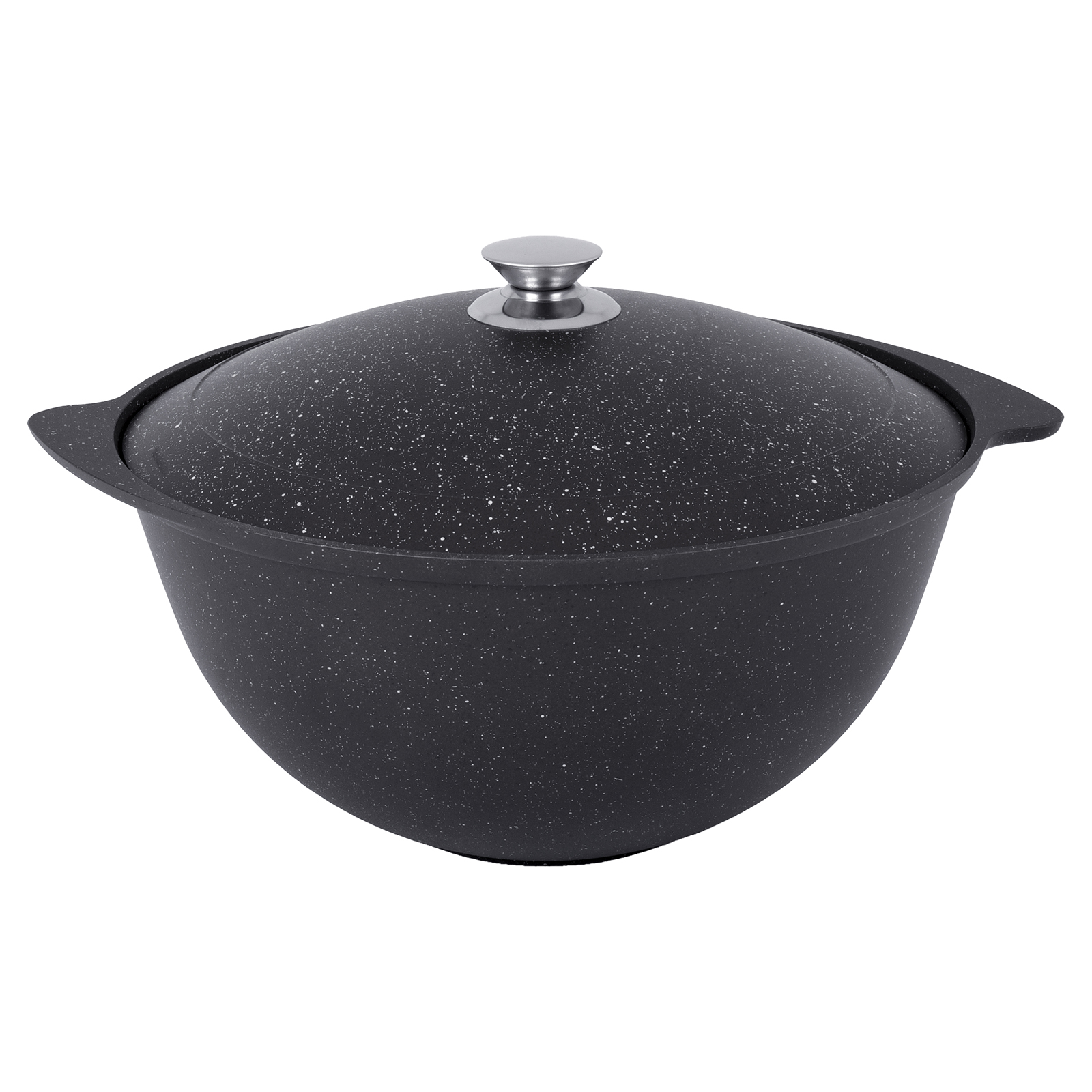 Казан для плова литой 9,0л алюминиевая крышка Темный мрамор ТМ KUKMARA