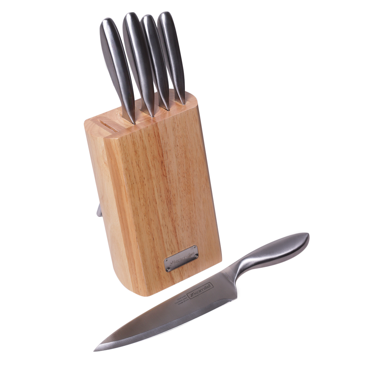 Набор ножей 6 предметов Kamille КМ-5133 с деревянной подставкой