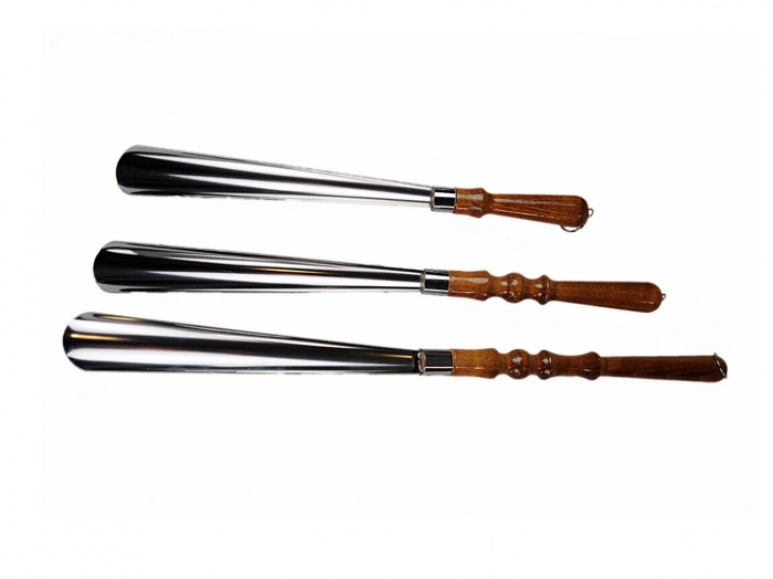 Рожок, обувная ложка мореный бук,нержавеющая сталь (большая 70см)