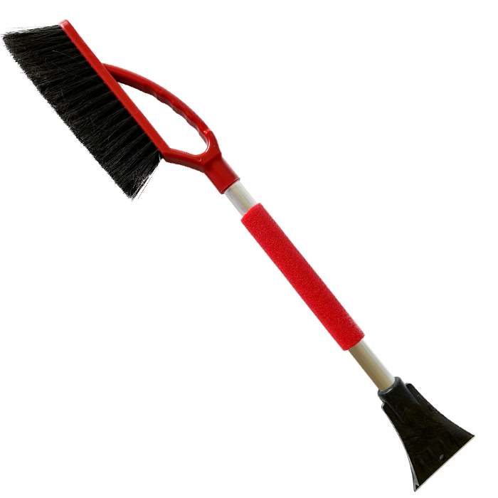 Щетка автомобильная ЛЮКС, с алюминиевой ручкой с держателем и скребком (18шт/кор)