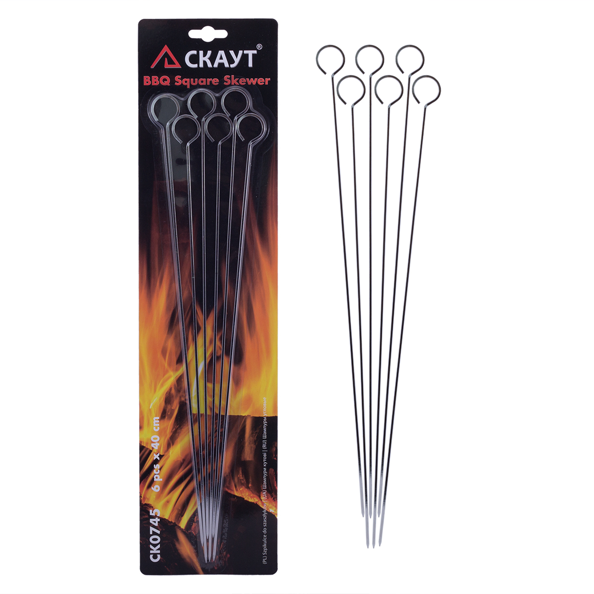 Шампуры-шпажки 6 шт. СКАУТ СК 0745 (40х0,25 см)