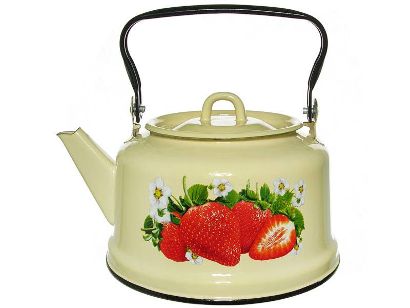 Чайник эмал 3,5л с рисунком закатное дно