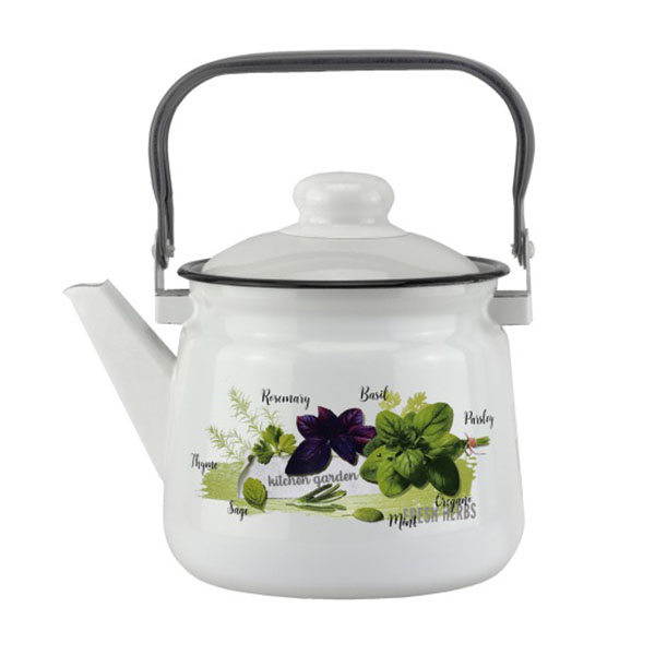 Чайник эмал 2,5л Базилик. 01-2711/4М