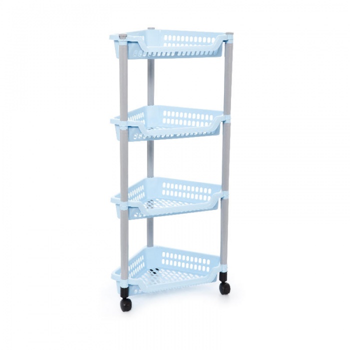 Этажерка угловая 4-х секционная (на колесах)