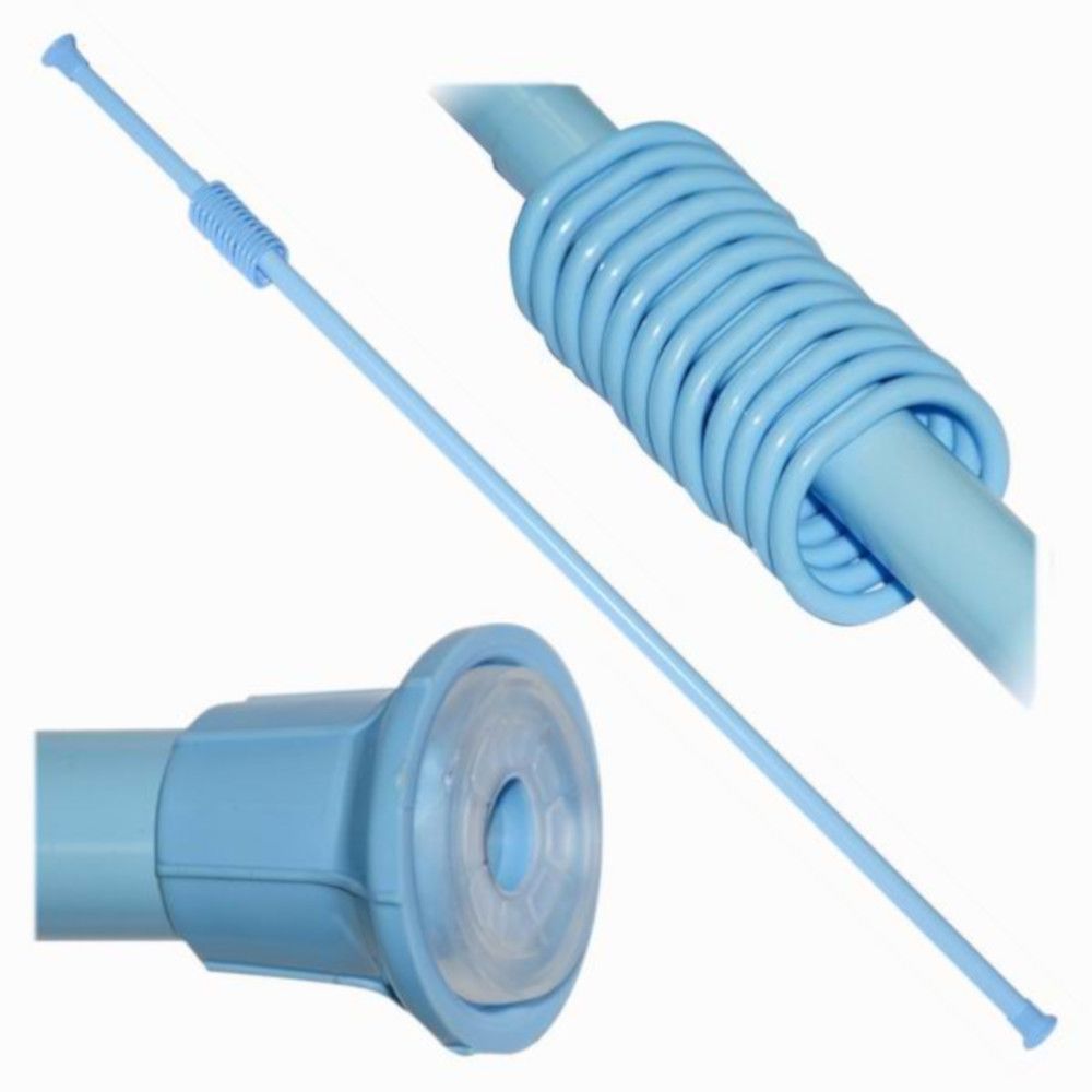 Карниз для занавески в ванную комнату, раздвижной 210см, цвет голубой