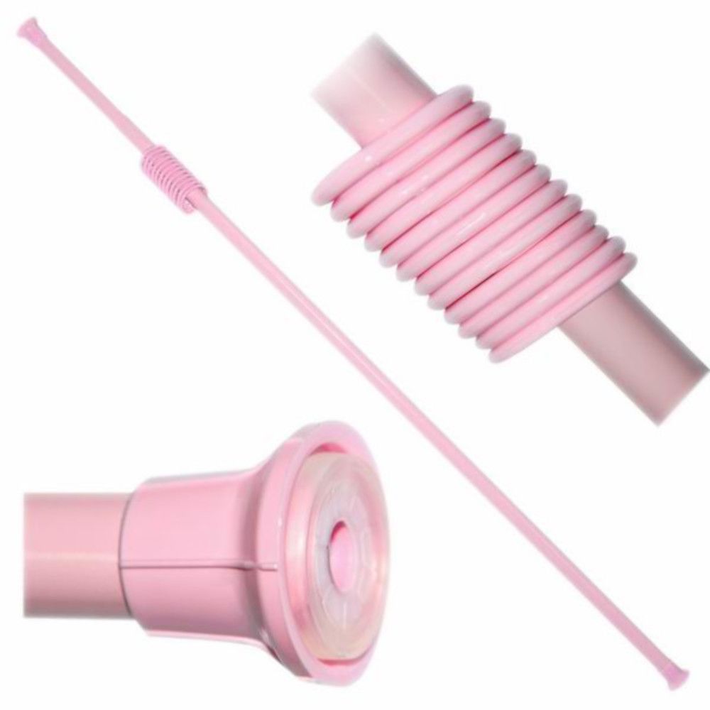 Карниз для занавески в ванную комнату, раздвижной 210см, цвет розовый