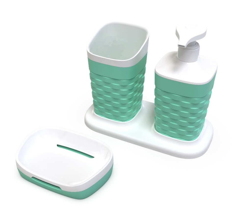 Набор для ванной комнаты REEF 4 предмета,цвет МИКС