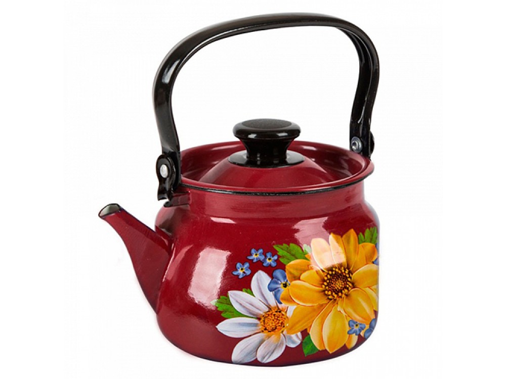 Чайник эмал 2л цил с рис 42715-103/6