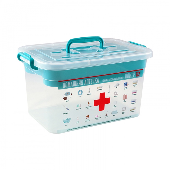 Контейнер для аптечки с вкладышем «Домашний доктор» 6,5 л.