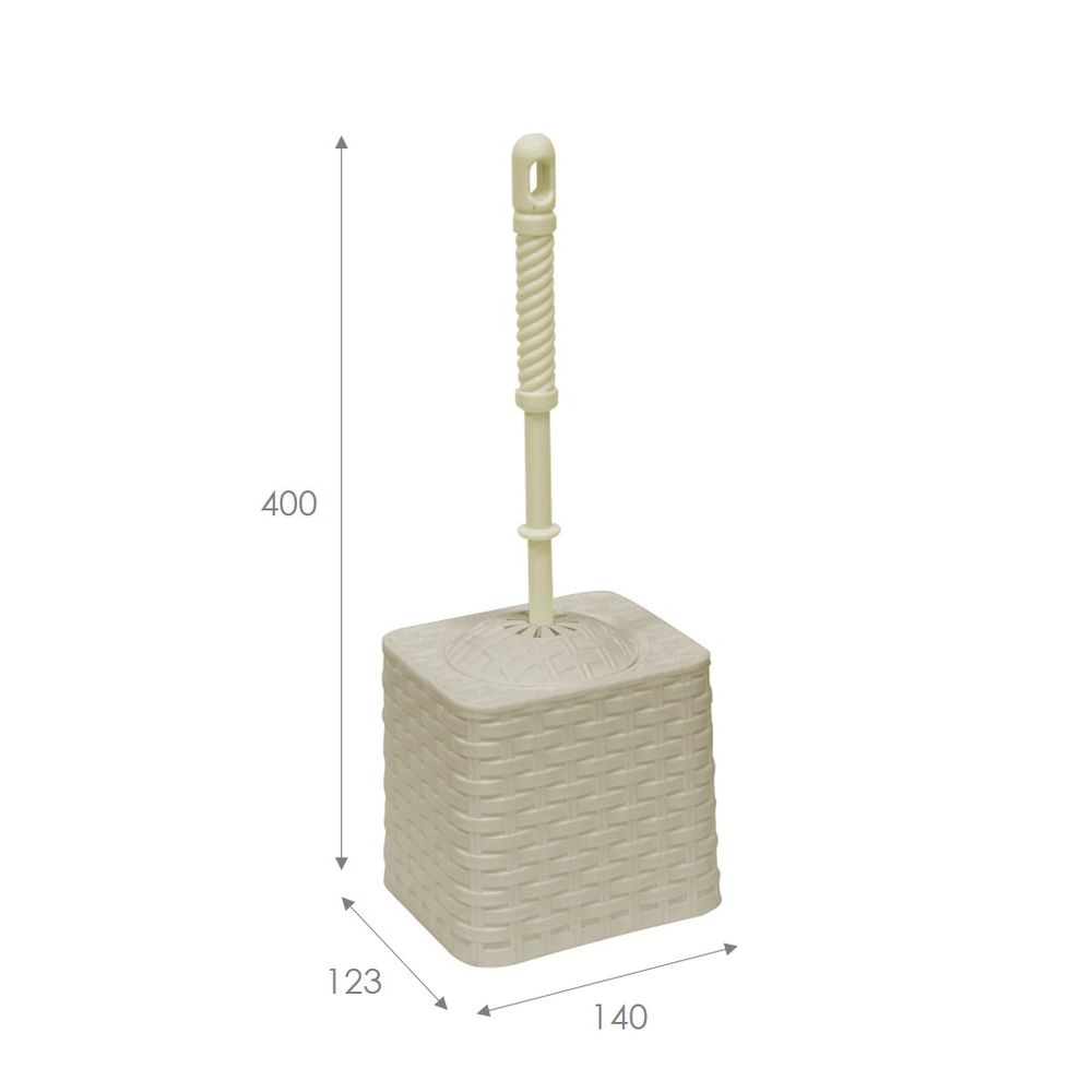 Набор для WC «Ротанг» квадратный, цвет латте