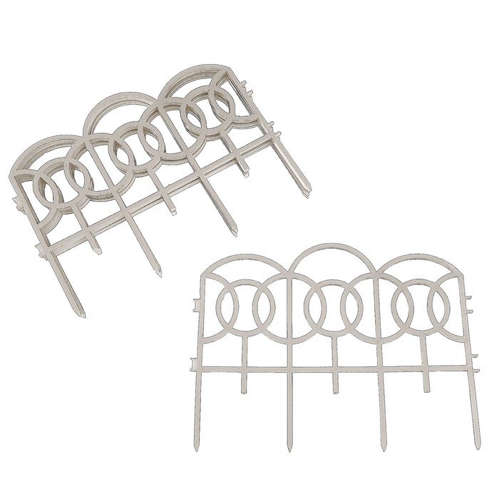 Ограждение декоративное, 34 х 300 см, 7 секций, пластик, белое, «Барокко»