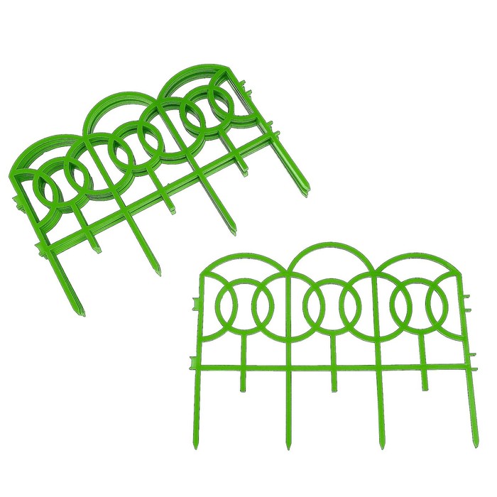 Ограждение декоративное, 34 х 300 см, 7 секций, пластик, салатовое, «Барокко»