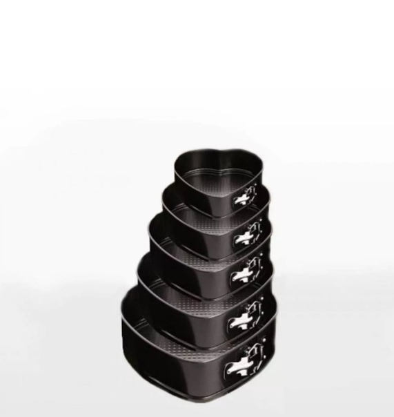 Формы "Vertex" для выпечки разъемные в форме сердца в/уп 5шт размер:20.22.24.26.28 VS-1704