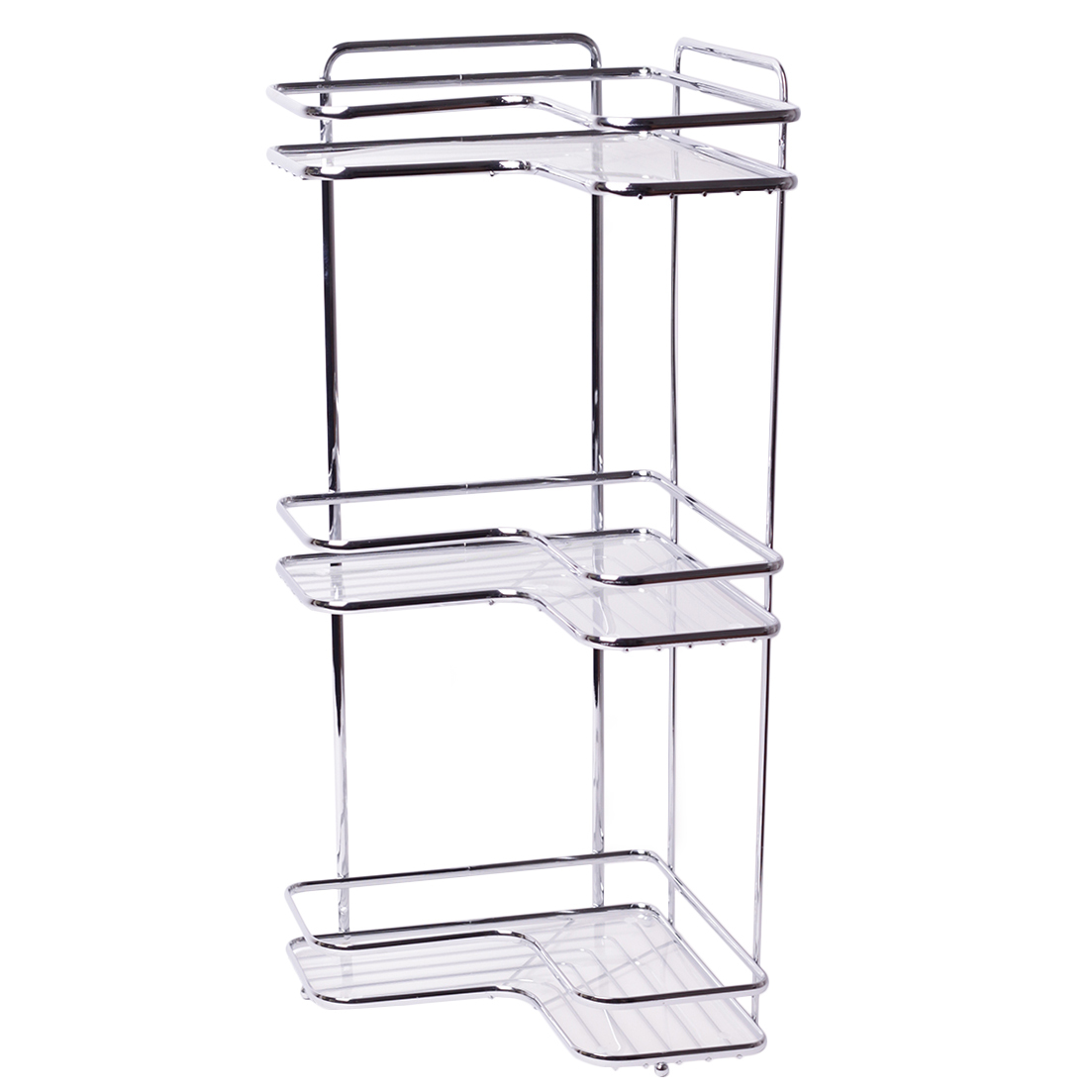 Полка для ванной 3-ярусная угловая Besser BS 0429D (36х27х62,5 см) из хромированной стали