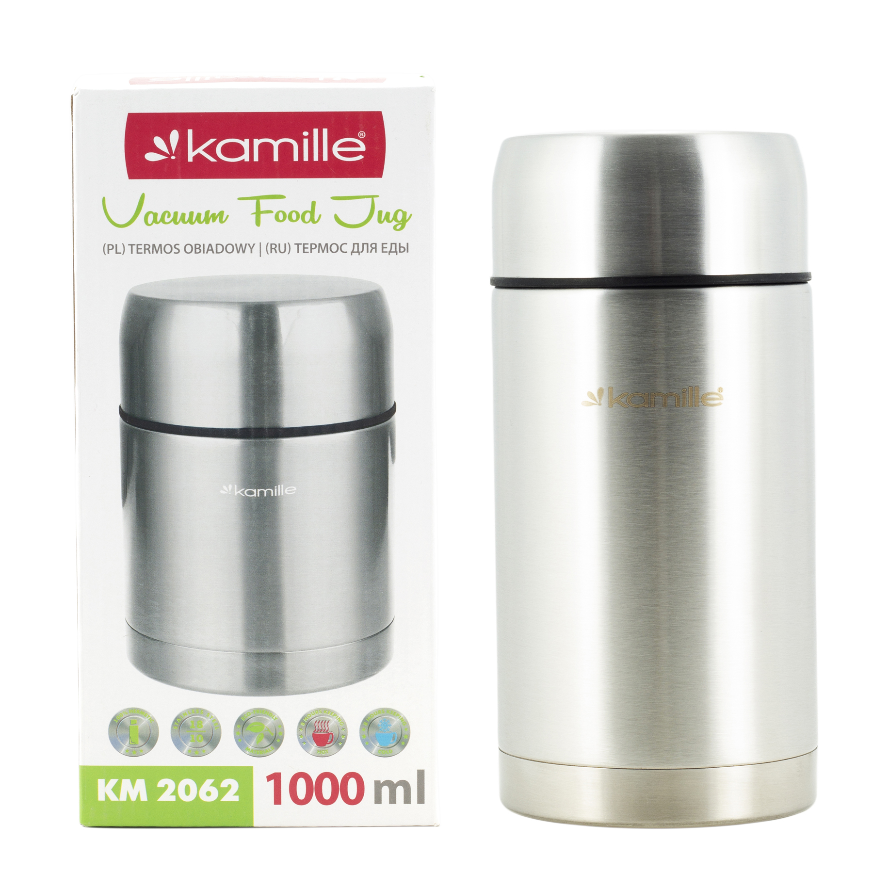 Термос пищевой 1000 мл. из нержавеющей стали Kamille KM-2062