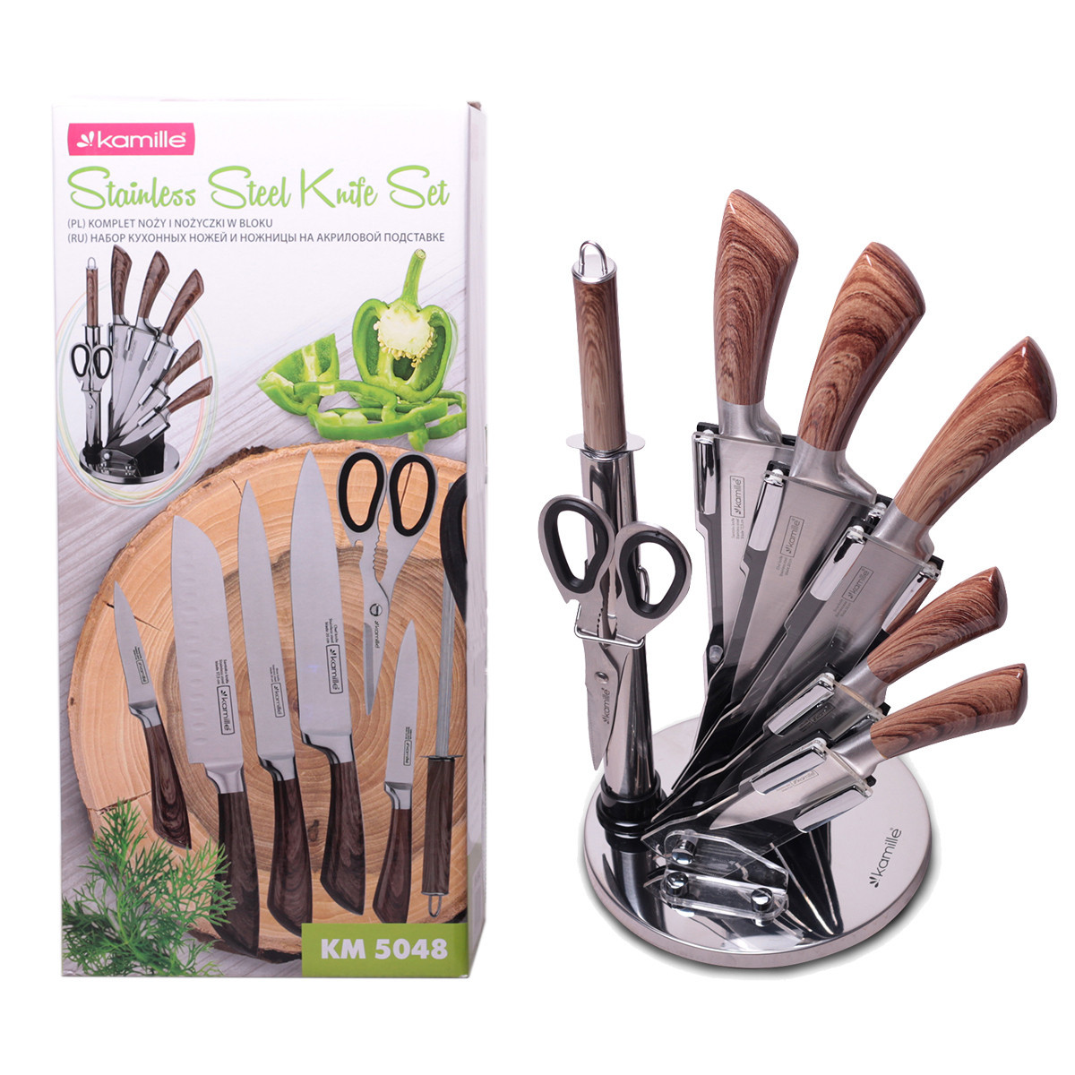 Набор кухонных ножей и аксессуаров Kamille KM-5048 (8 предметов)