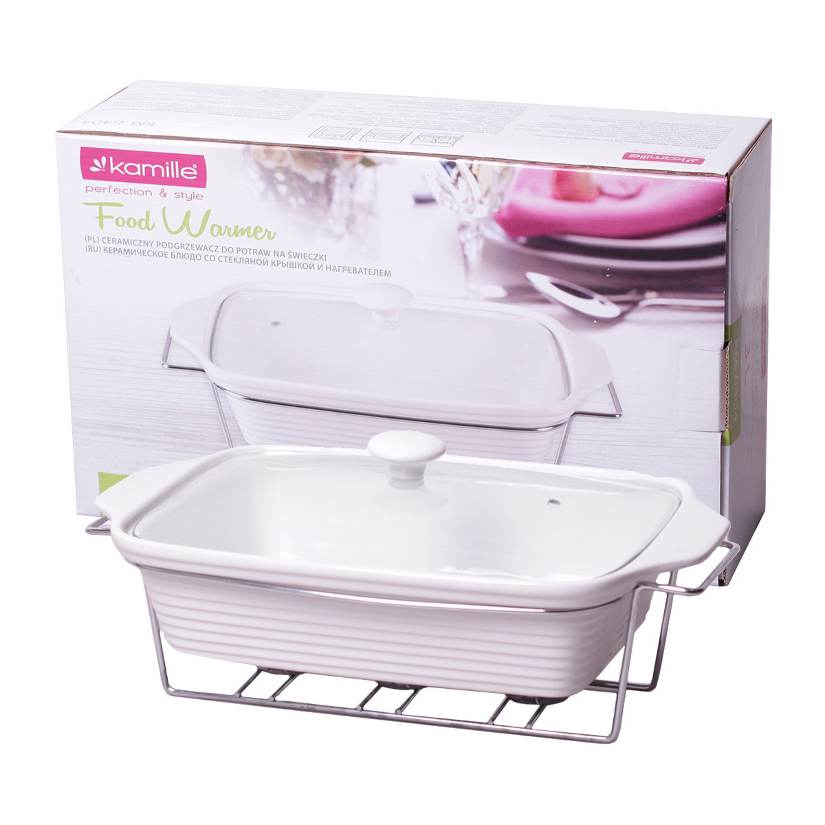 Мармит керамический прямоугольный 3 л. Kamille КМ 6404