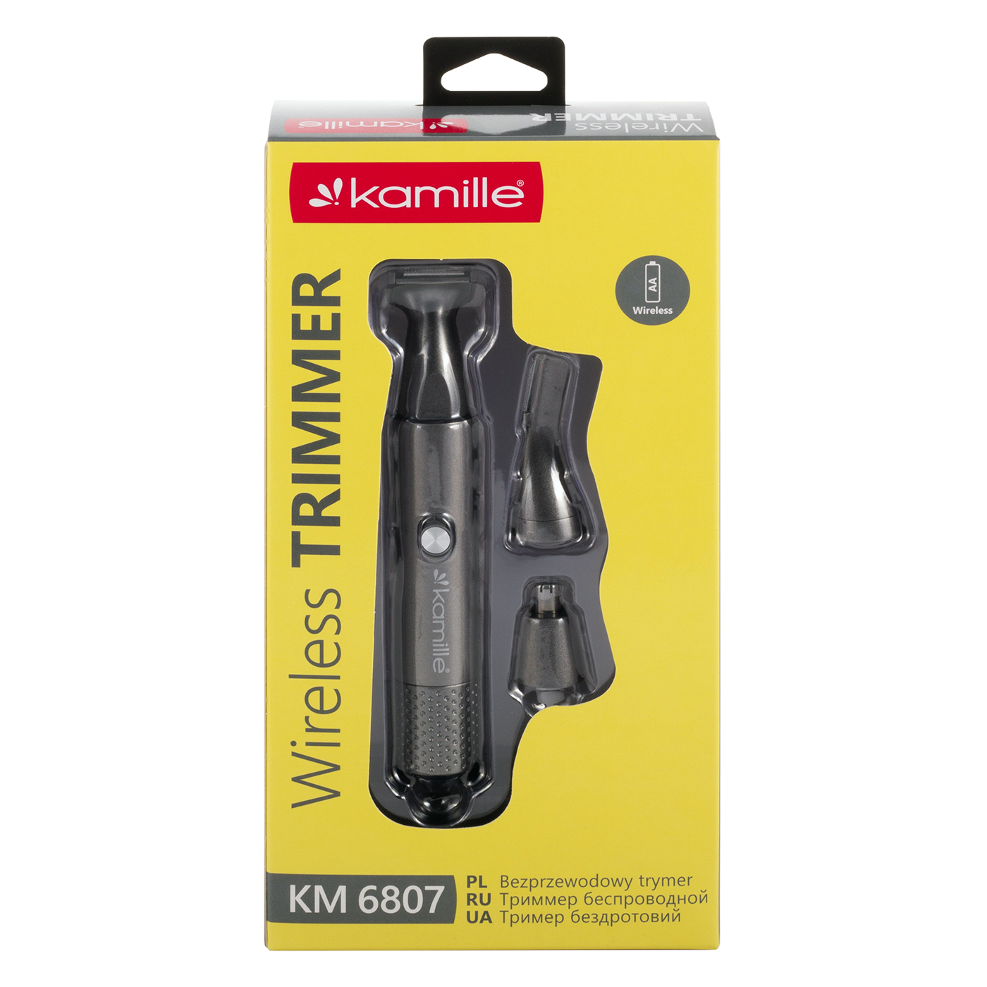 Триммер беспроводной для удаления волос Kamille KM 6807 с тремя насадками и подставкой