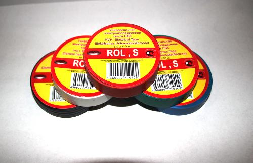 Изолента Rol,s ПВХ (шир:19±1мм,длина:20±1м) Черный