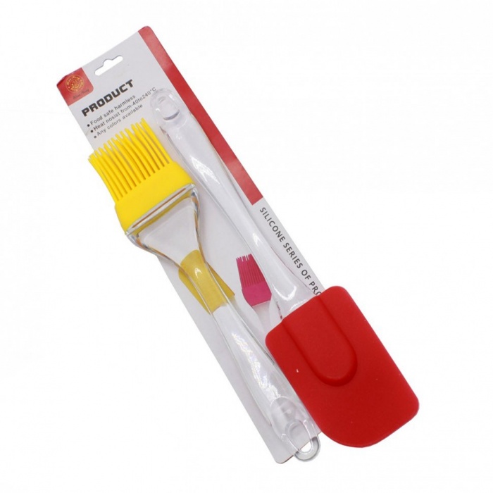 Набор кисточка + лопатка силиконовые (мол)