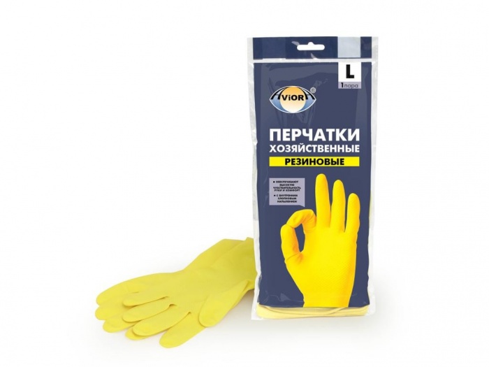 Перчатки хозяйственные, резиновые, размер L