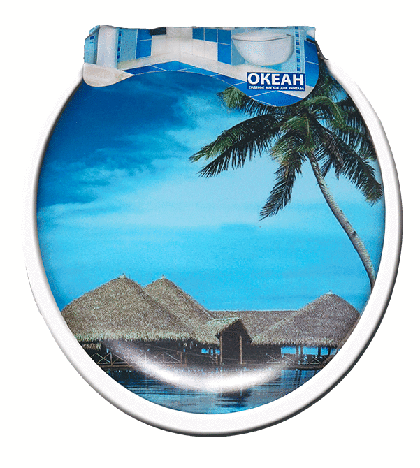 Сиденье мягкое для унитаза ОКЕАН с рисунком