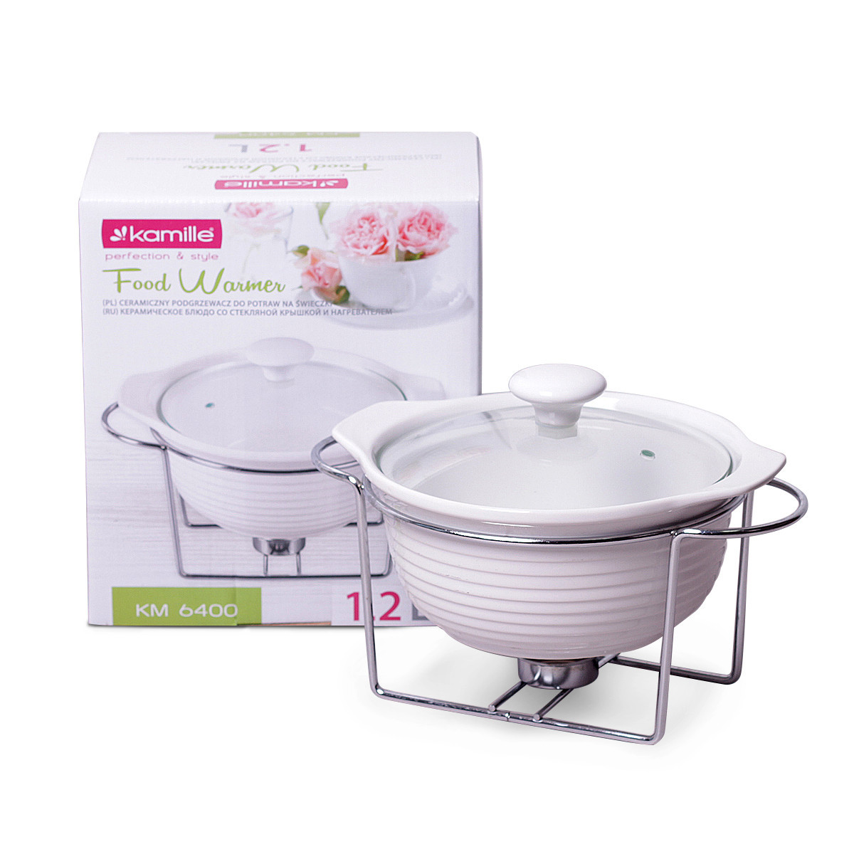 Мармит керамический круглый Ø23 см 1.2 л Kamille KM 6400