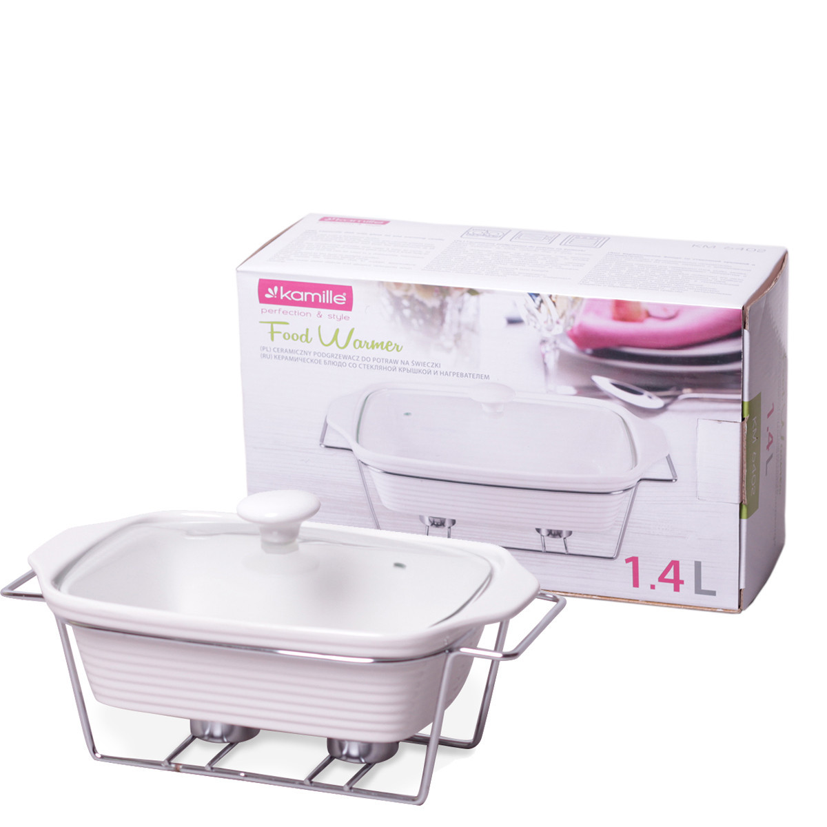 Мармит керамический прямоугольный 1.4 л. Kamille KM 6402