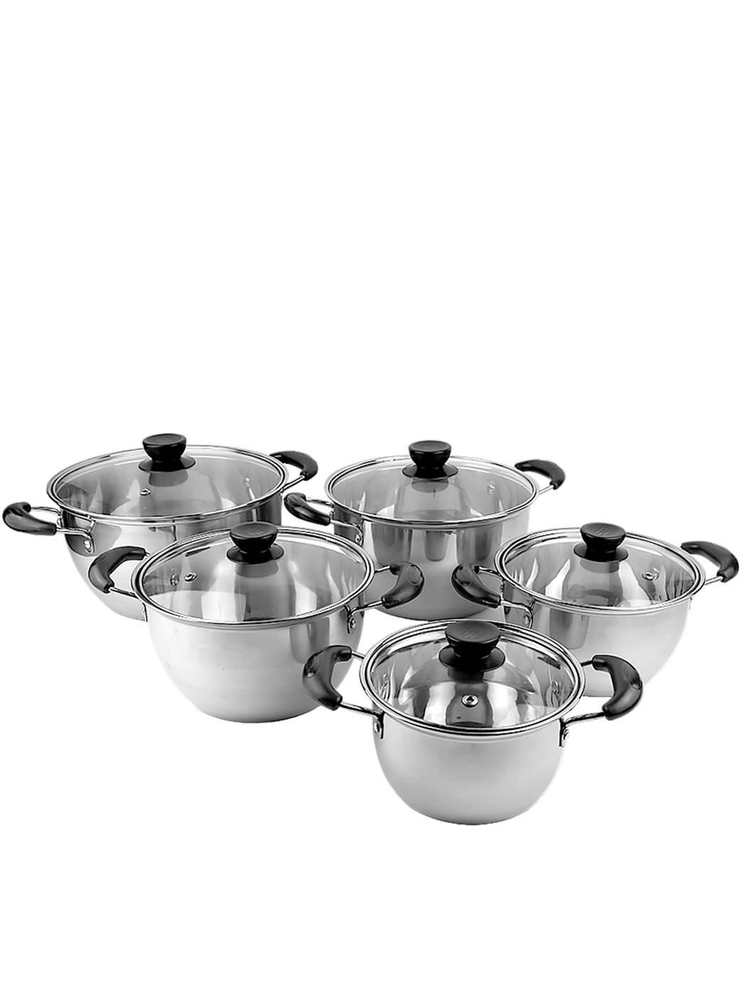 Набор кастрюль 10 предметов Ofenbach NB 100007 из нержавеющей стали (1 л; 1,5 л; 2 л; 3 л; 4 л)