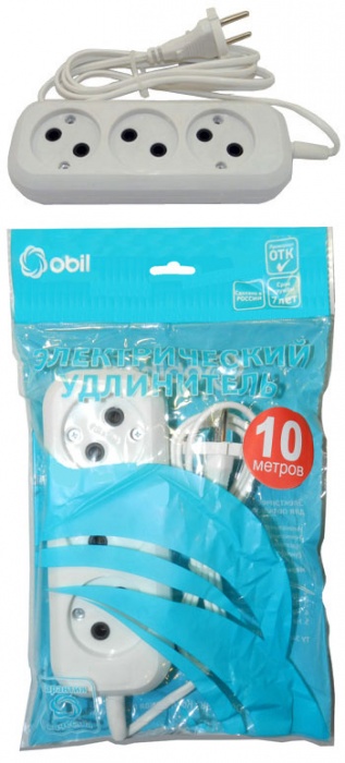 Сетевой удлинитель "ОБИХОД" РС-3 10 м 150-509