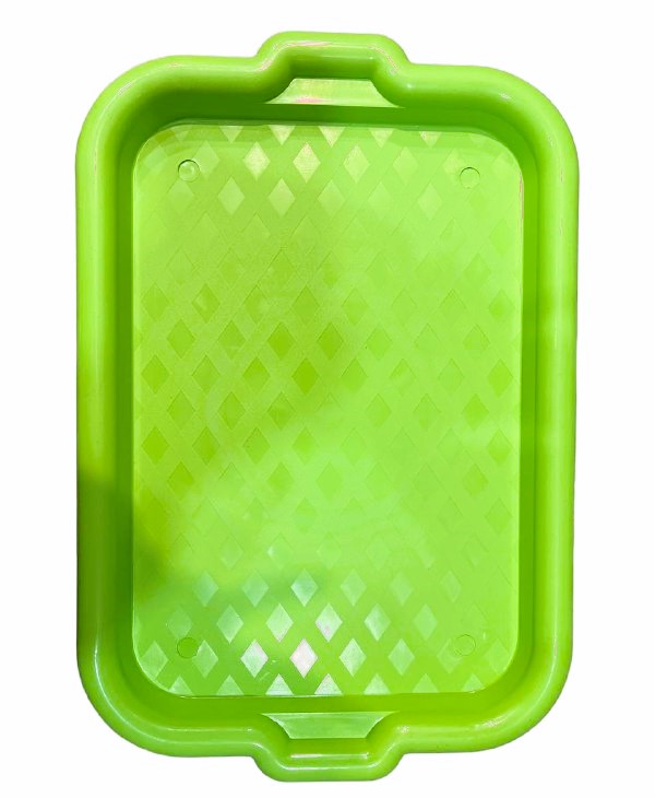 Поднос пластиковый с ручками 27×40 см, цвет МИКС