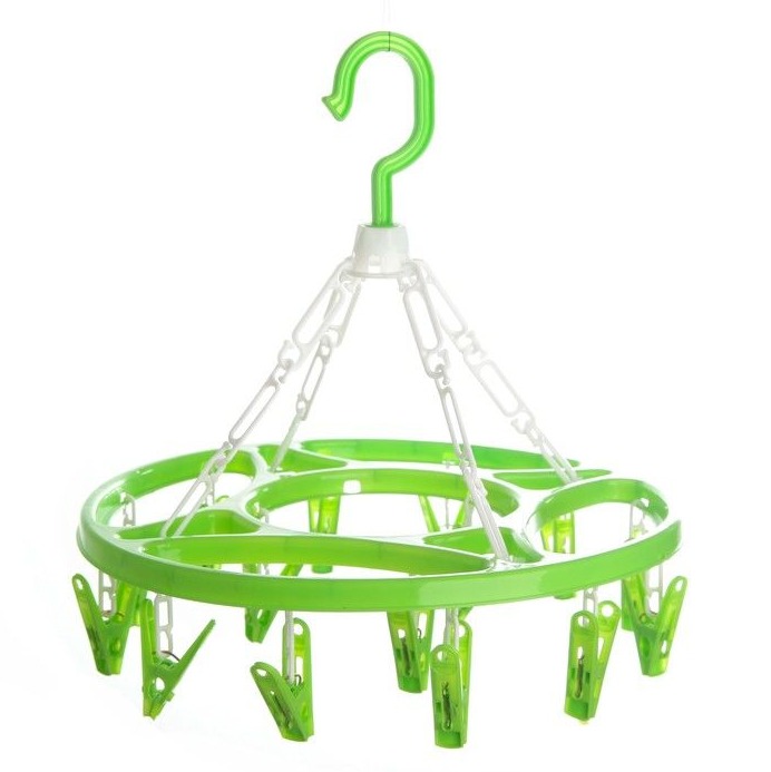 Сушилка для белья подвесная круглая 12 прищепок, цвет МИКС