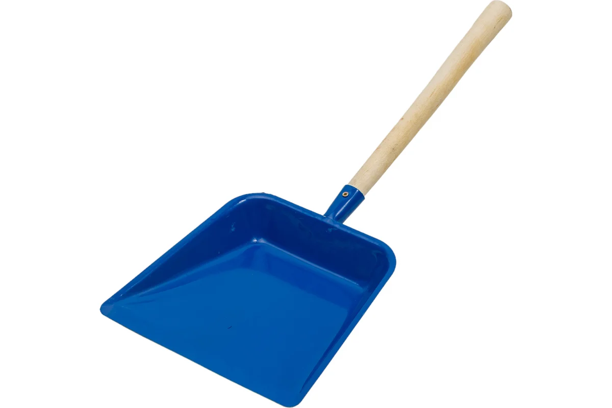 Совок для мусора металлический, деревянная ручка 30см