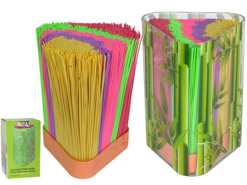 Подставка для ножей треугольная «Бамбук», 18 см