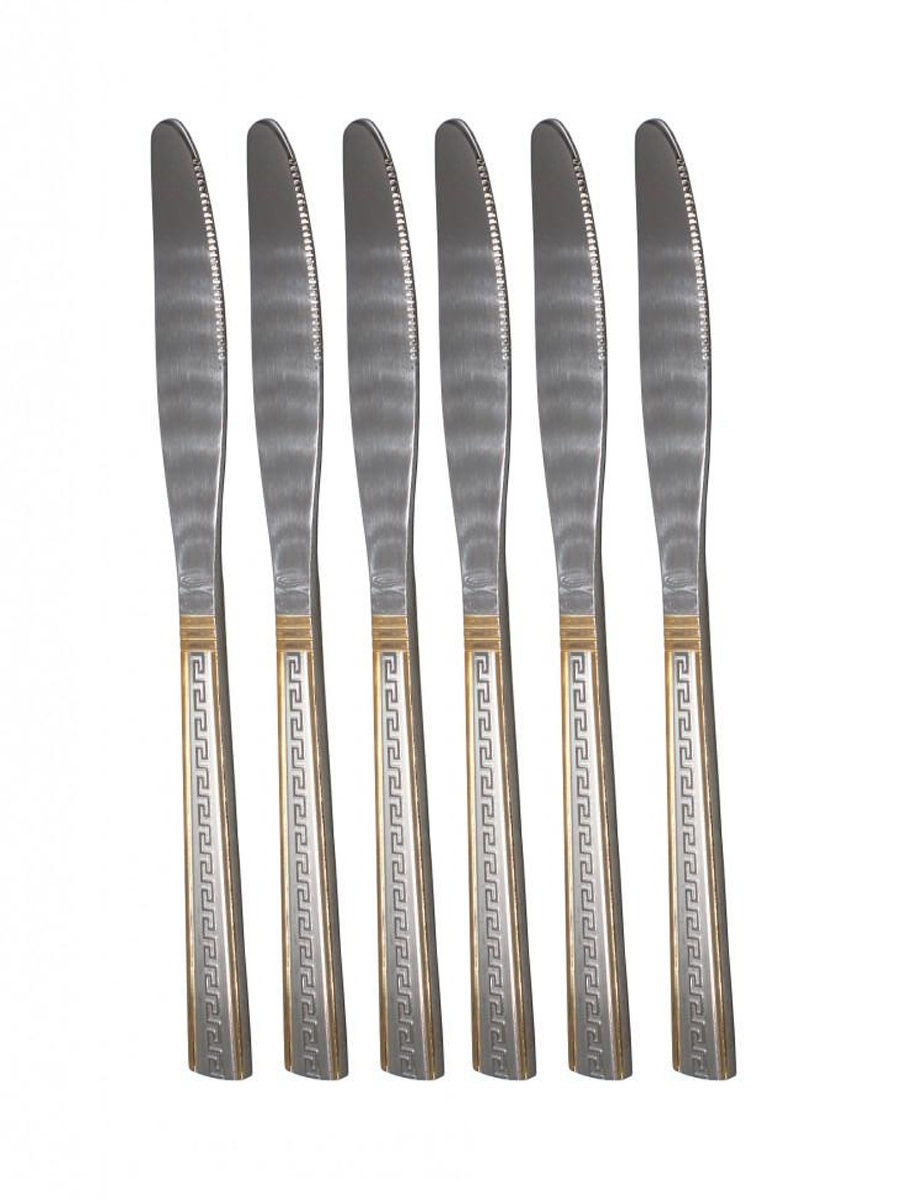 Нож столовый "Версаче" с позолотой 6шт