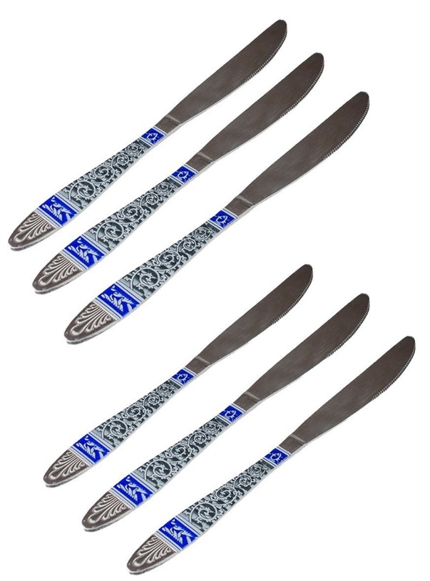 Нож столовый "Синий коврик" 6шт