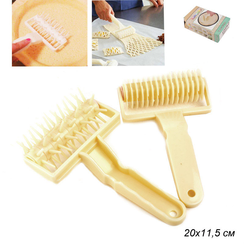 Набор тесторезка - ролик и докер для теста , 2 шт, 20 х 11,5 см