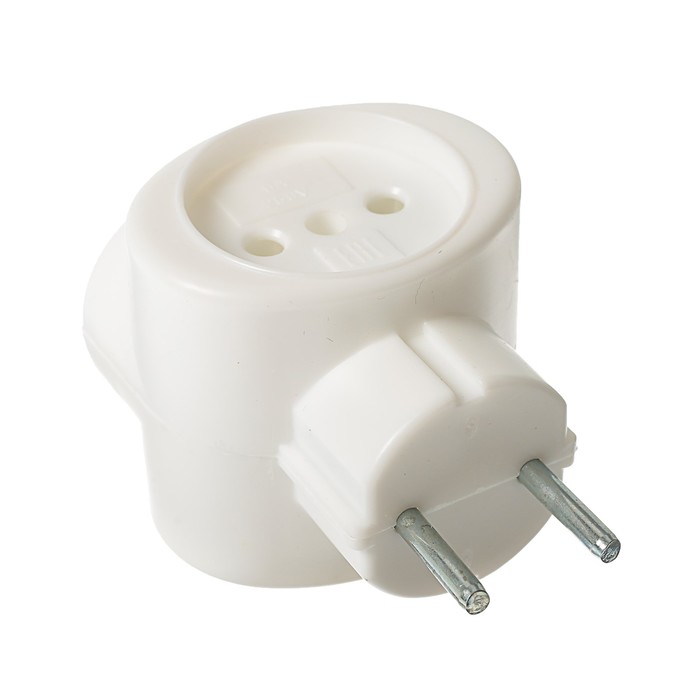 Тройник электрический REXANT, 6 А, без з/к, биметалл, белый (Россия)