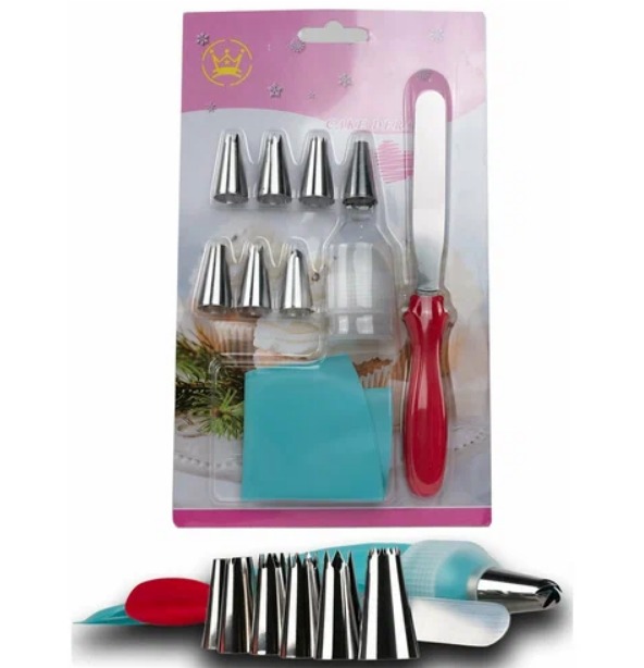 Мешком кондитерским с насадки 9шт, переходником и шпателем CAKE DERATOR