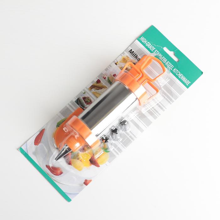 Шприц кондитерский металл и лопатка 250 мл 4 насадки