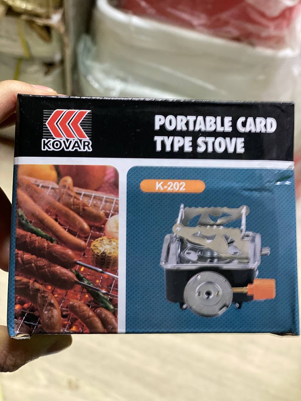 Компактная туристическая газовая горелка К-202, "PORTABLE CARD TYPE STOVE"