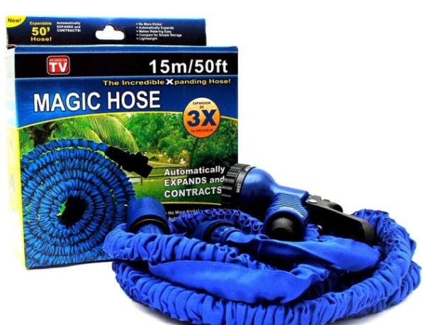 Шланг растягивающийся Magic Hose 15м (зелений и синий)