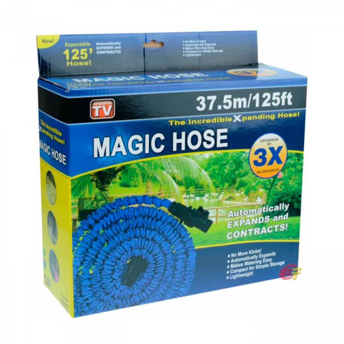 Шланг растягивающийся Magic Hose 37.5м (зелений и синий)