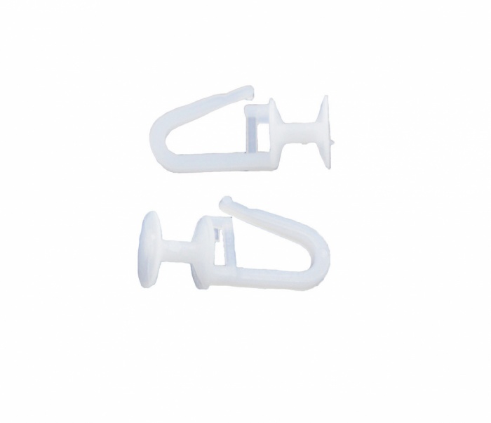 Крючки для штор на карниз 100 шт белые (Турка)