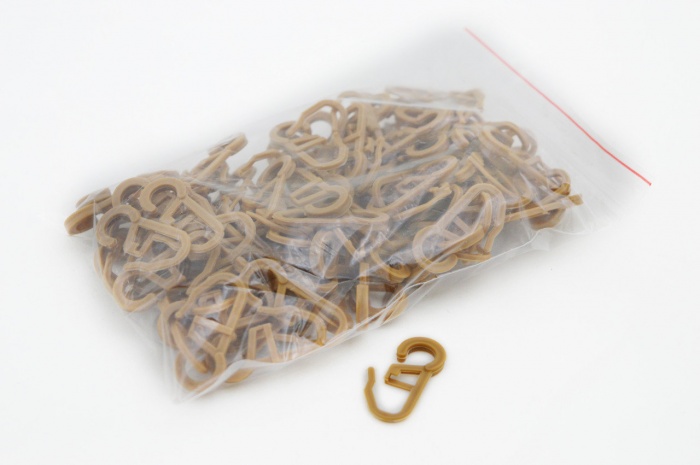 Крючки для штор на кольцо 100 шт (бежевый)