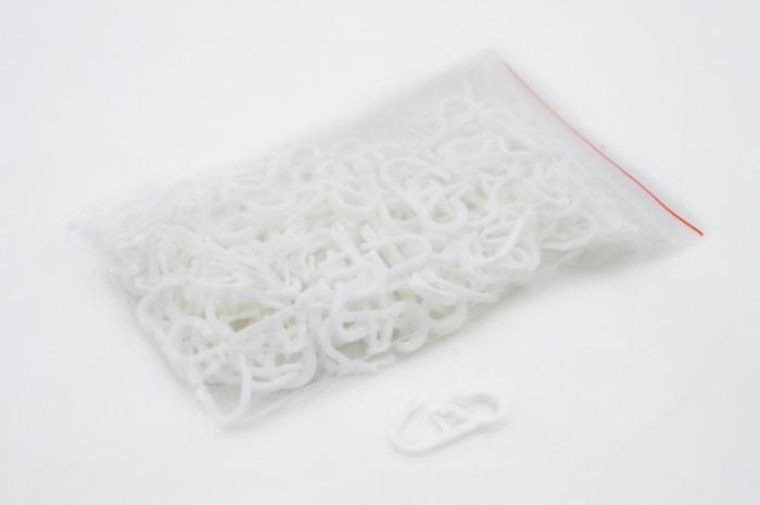 Крючки для штор на кольцо 100 шт белый