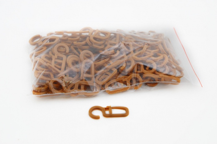 Крючки для штор на кольцо 100 шт (коричневый)