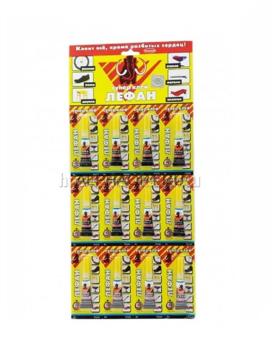 Клей Супер на карте 3г, 12 шт. "ЛЕФАН"