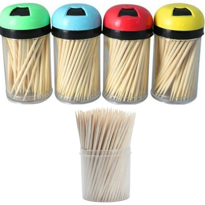 Зубочистки деревянные, в пластиковой баночке "TOOTHPICK" 12уп.